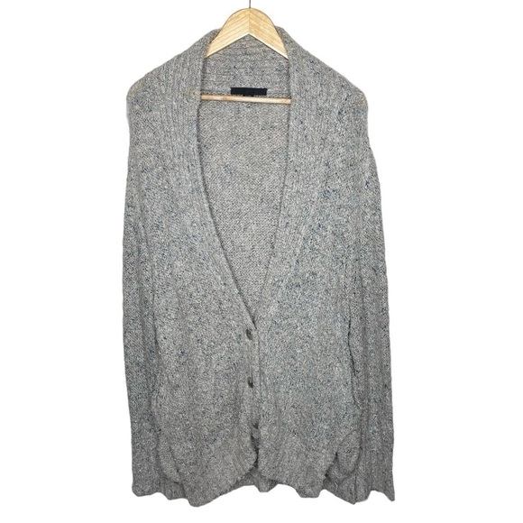 Alexander Wang Linen Blend Oversized Slouchy Buttoned Cardigan - Picture 1 of 13